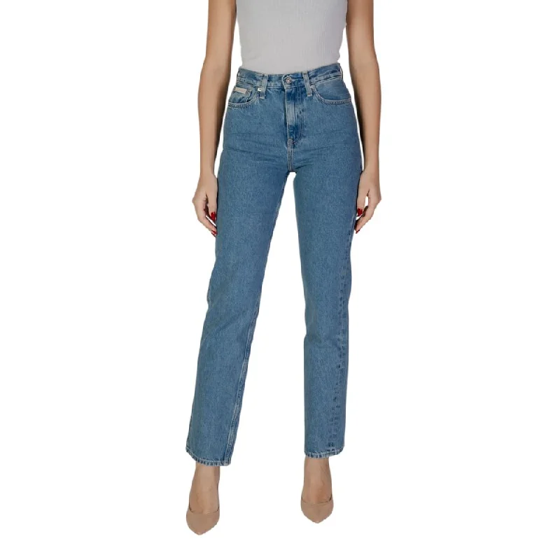 loose baggy high-rise jeans for ladies -Calvin Klein Jeans  Cotton Jeans & Women's Pant