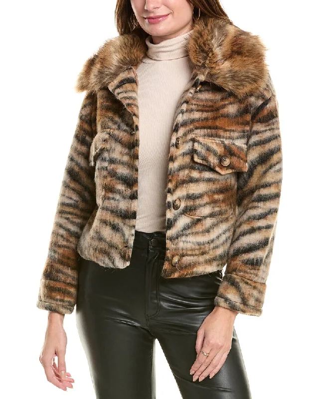 structured blazer jacket for women -La Fiorentina Animal Print Wool Jacket