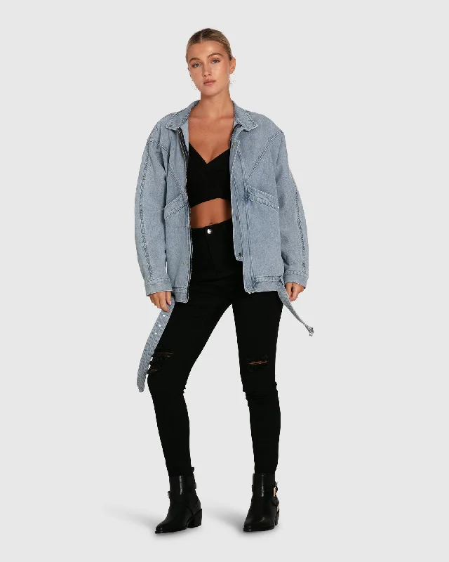 military-style coat for women -All About You Denim Jacket