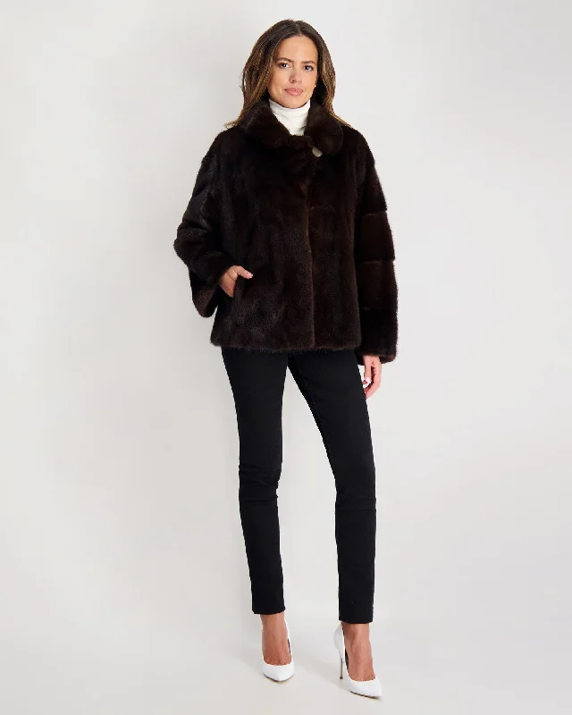 warm alpaca wool coat for ladies -Mink Jacket