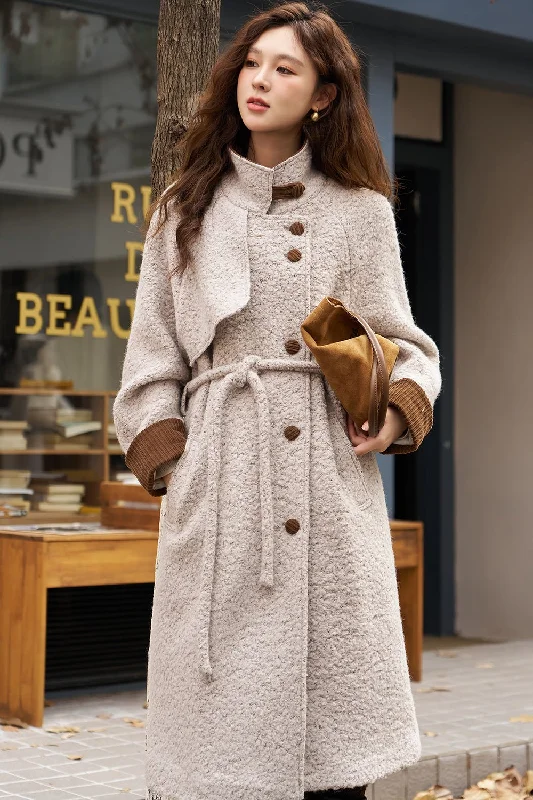 winter-ready faux shearling jacket for women -Woolen Coat for Women