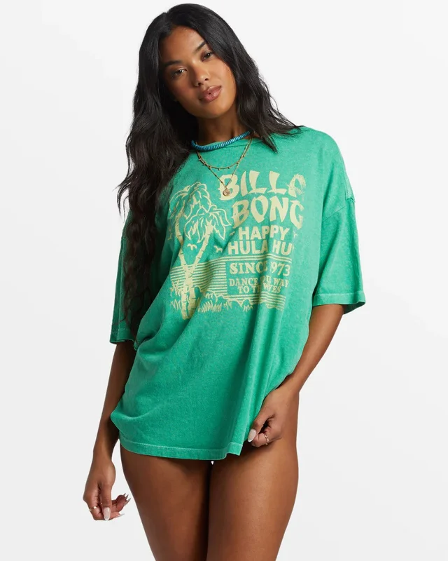 cute short sleeve tops for women -Hula Hut Oversized S/S T-Shirt