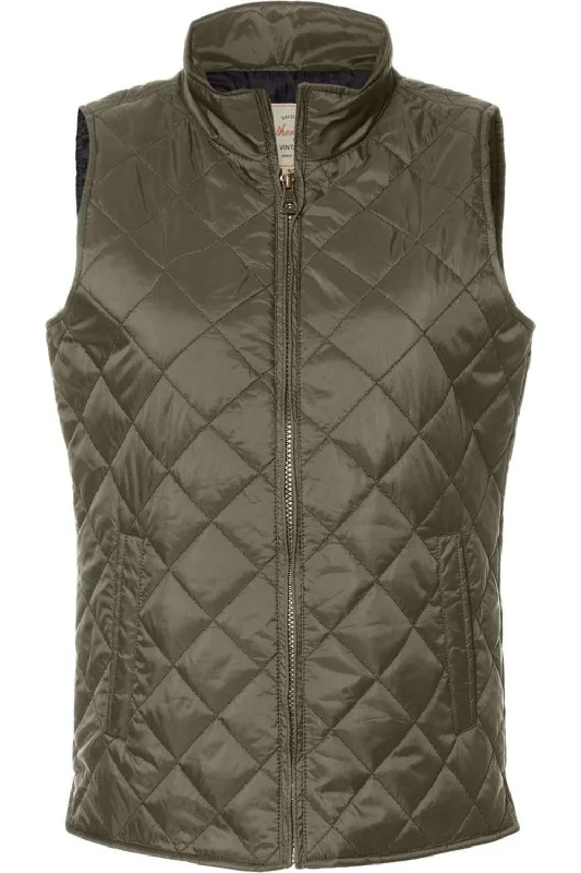 women's varsity bomber jacket -Weatherproof Women´s Vintage Diamond Quilted Vest