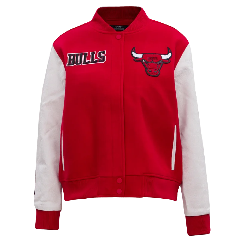 ladies' wool overcoat -NBA CHICAGO BULLS CLASSIC WOOL WOMEN'S VARSITY JACKET (RED/WHITE)