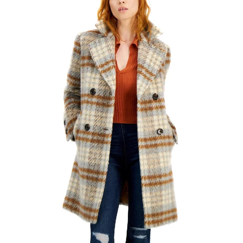 zip-up casual anorak jacket for women -Sam Edelman Womens Wool Blend Long Long Coat