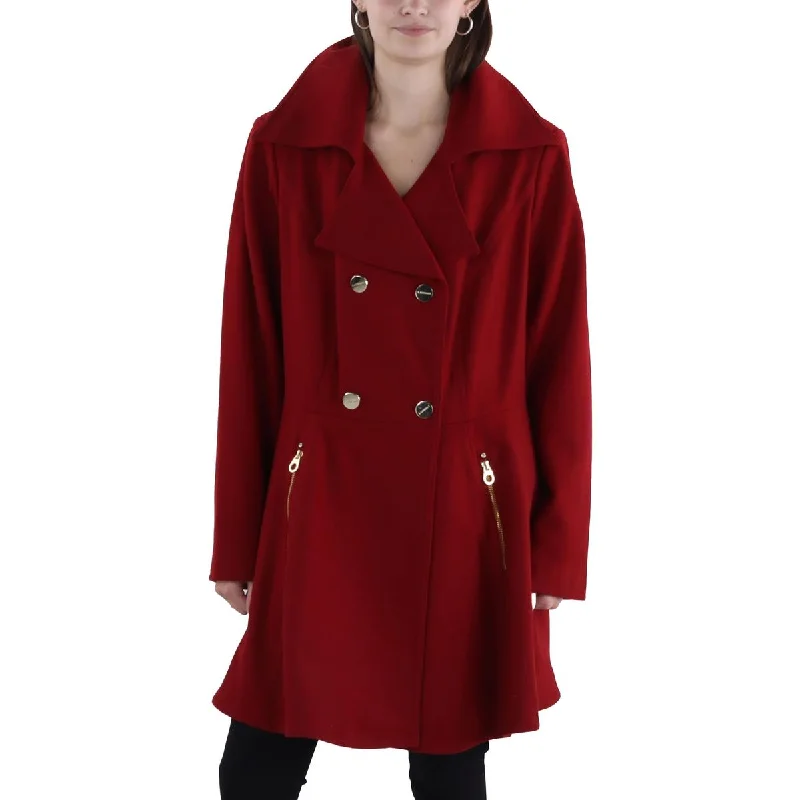 ladies' wool overcoat -Laundry by Shelli Segal Womens Plus Wool Blend Long Pea Coat