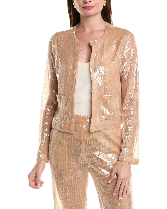 women's faux fur coat -BCBGMAXAZRIA Sequin Jacket