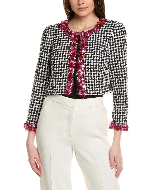 ladies' faux suede jacket -Carolina Herrera Cropped Jacket