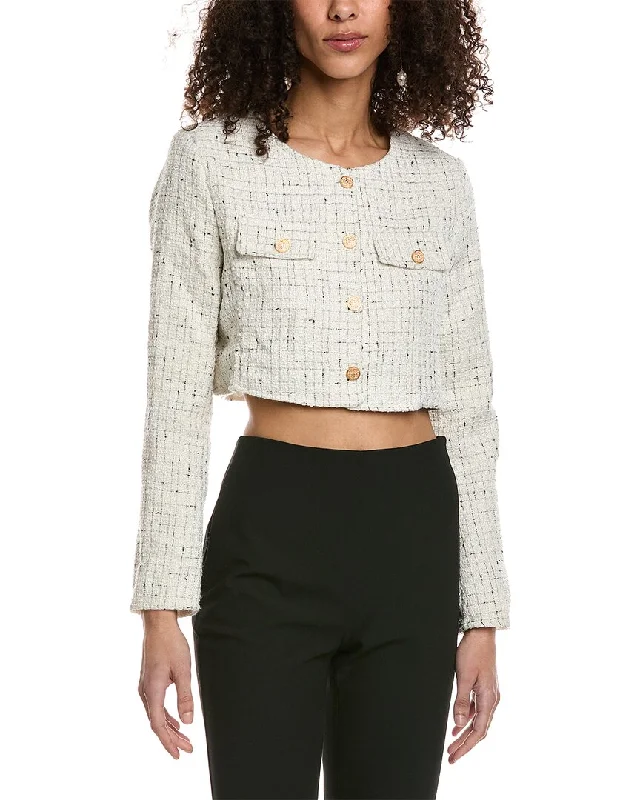 chic oversized blazer for women -Colette Rose Tweed Jacket