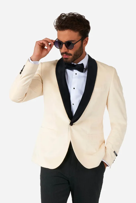 women's travel-friendly jacket -Dinner Jacket - Ivory Champagne