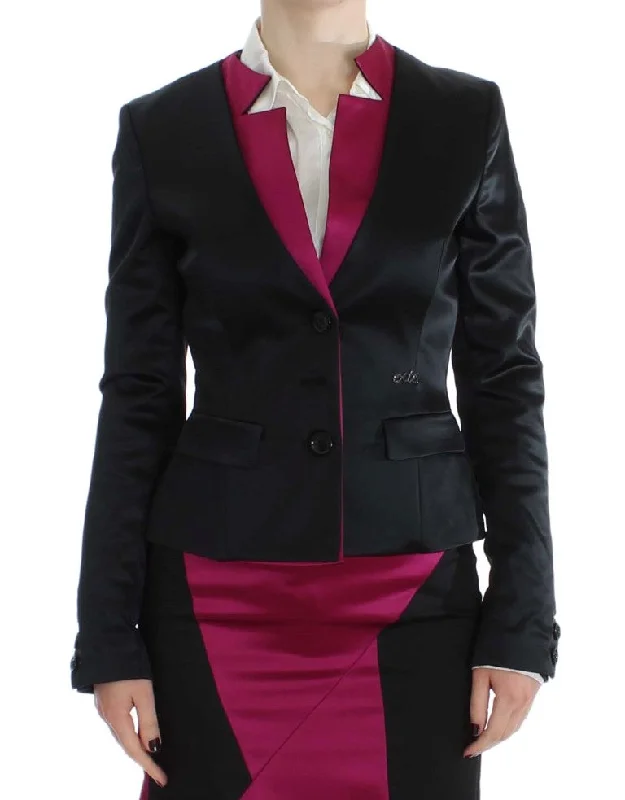 women's reversible coat -Exte  pink Stretch Blazer Women's Jacket