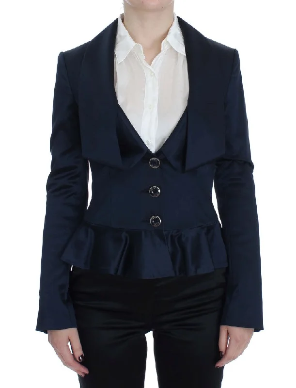 lightweight quilted jacket for women -Exte  Three Button Single Breasted Blazer Women's Jacket