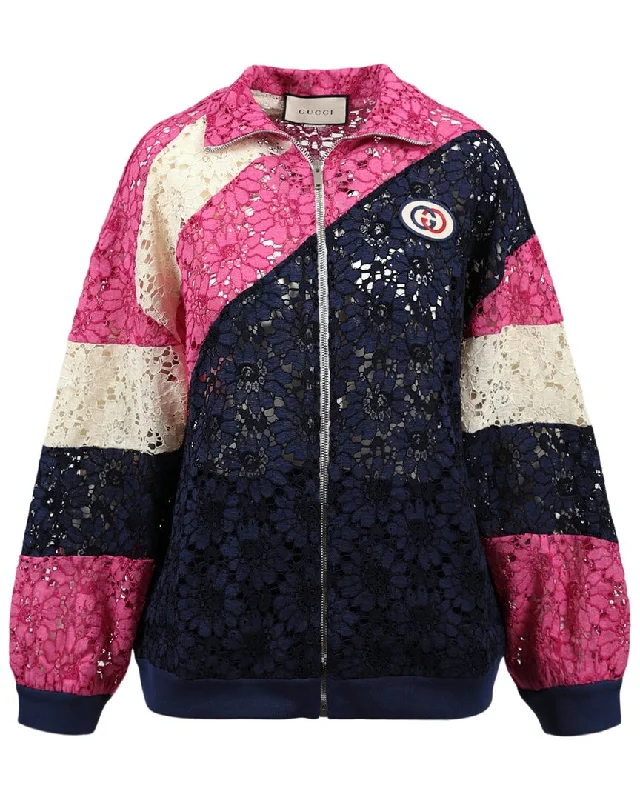 winter parka for women -Gucci Lace & Intarsia Jacket