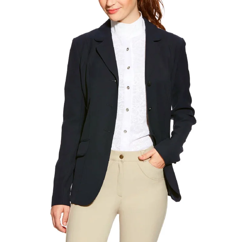 sporty track jacket for women -Heritage Show Coat Long In Navy