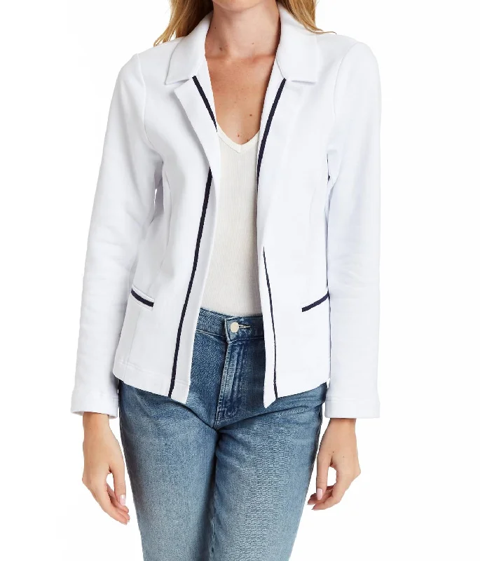 lightweight quilted jacket for women -Kristen Terry Jacket In White