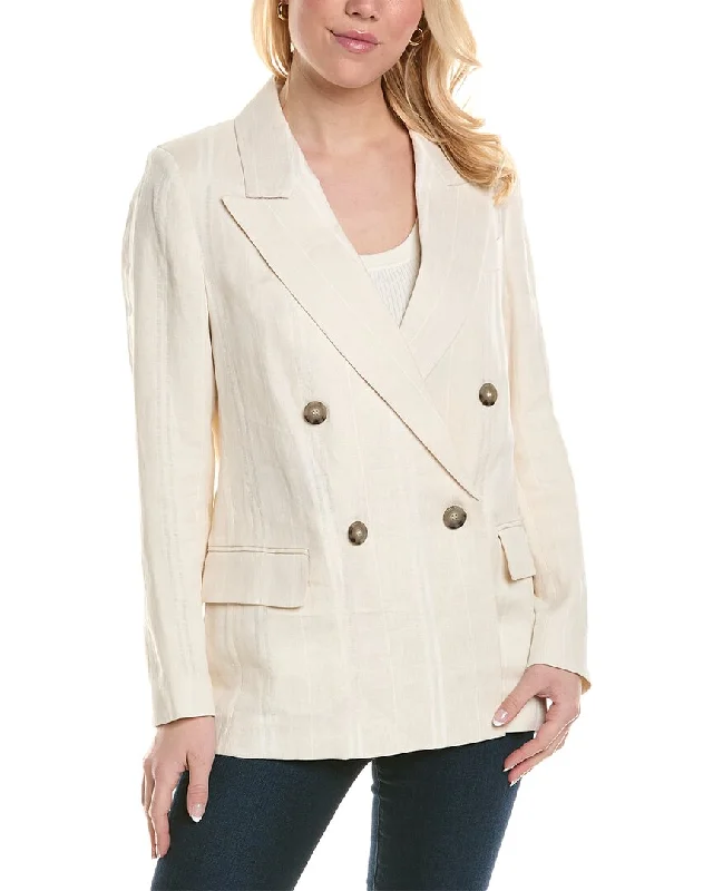 women's faux fur coat -Peserico Linen-Blend Jacket