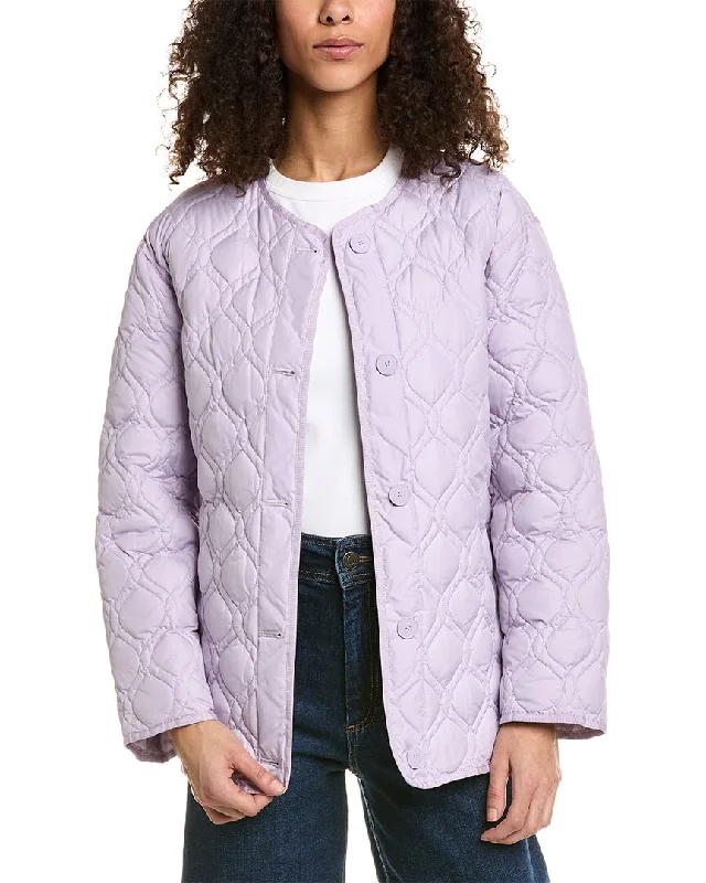 ladies' soft knit cardigan coat -Sandro Quilted Down Jacket