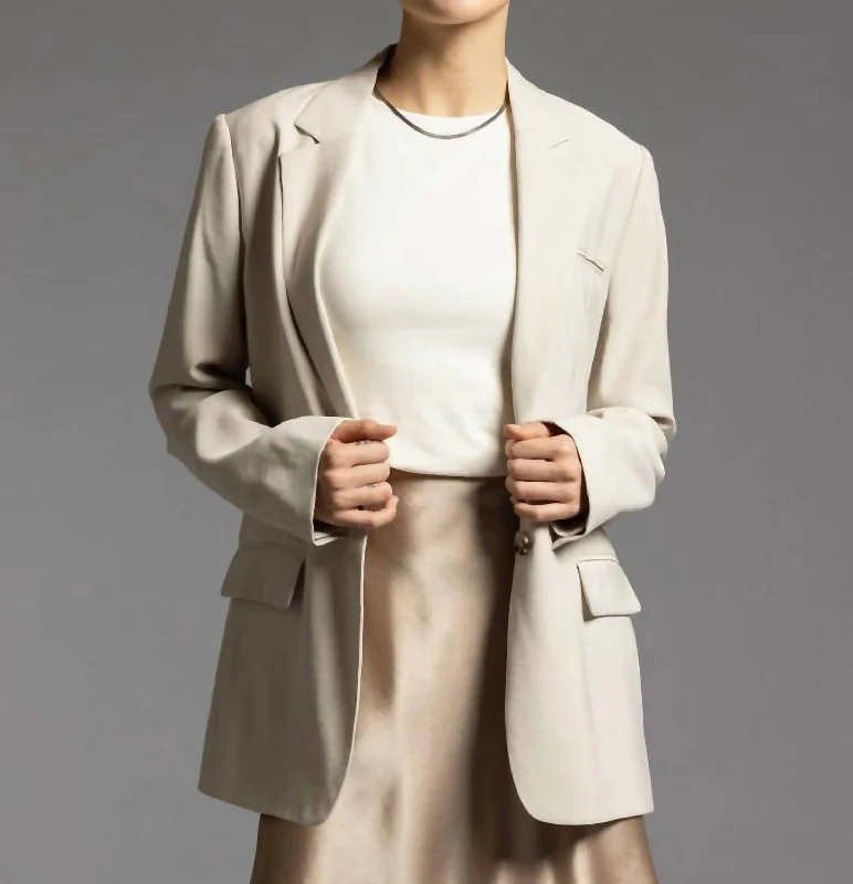 casual linen jacket for women -Toni Jacket In Chateau Grey