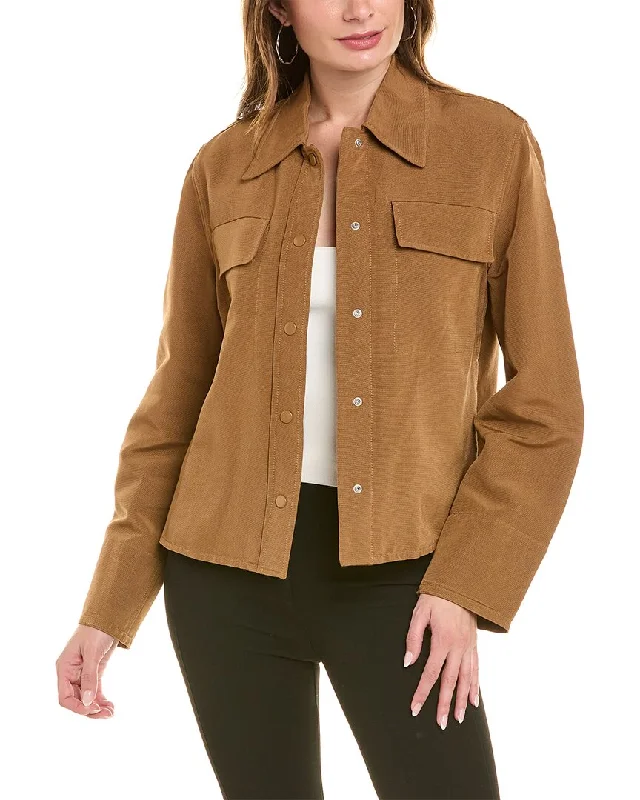 lightweight quilted jacket for women -Vince Textured Shirt Jacket