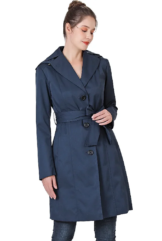 sophisticated evening coat for women -BGSD Women Aleah Waterproof Hooded Trench Coat