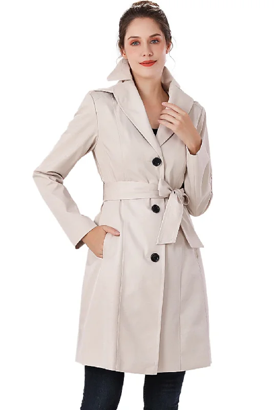 cozy oversized wrap coat for women -BGSD Women Aleah Waterproof Hooded Trench Coat