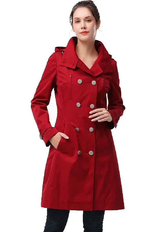 women's belted trench coat -BGSD Women Amari Waterproof Hooded Trench Coat