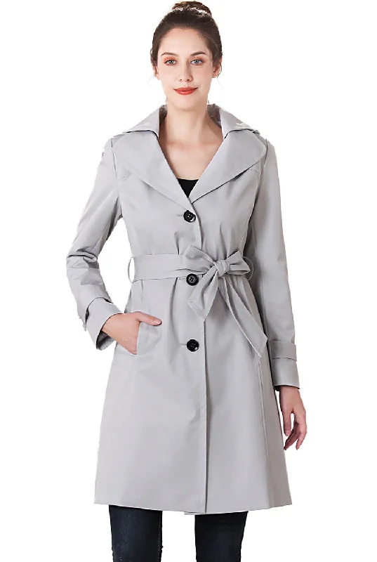 women's long trench coat -BGSD Women Eva Waterproof Hooded Trench Coat