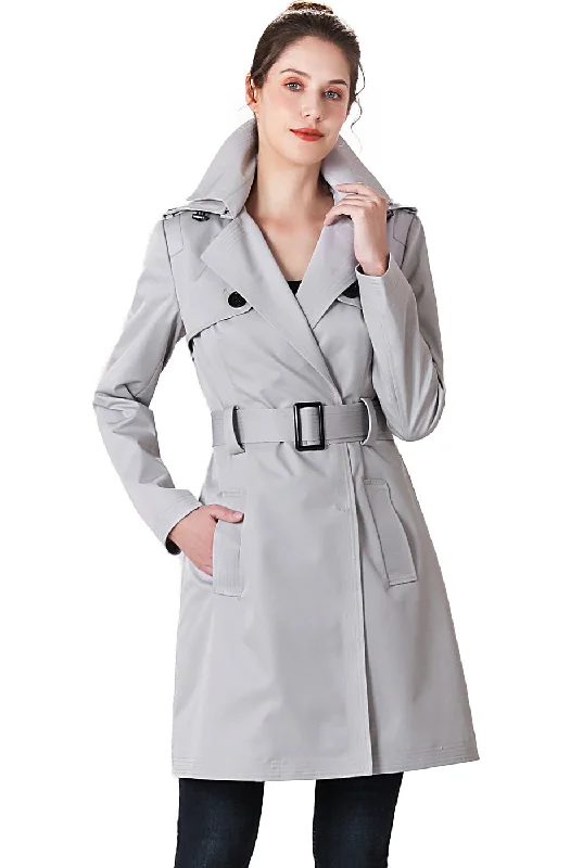 ladies' wool overcoat -BGSD Women Gabby Waterproof Hooded Trench Coat