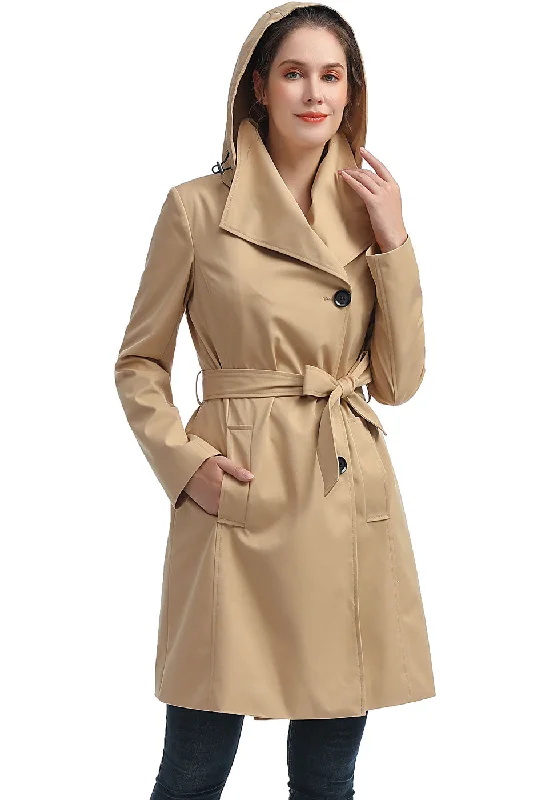 warm down coat for women -BGSD Women Jessie Waterproof Hooded Trench Coat