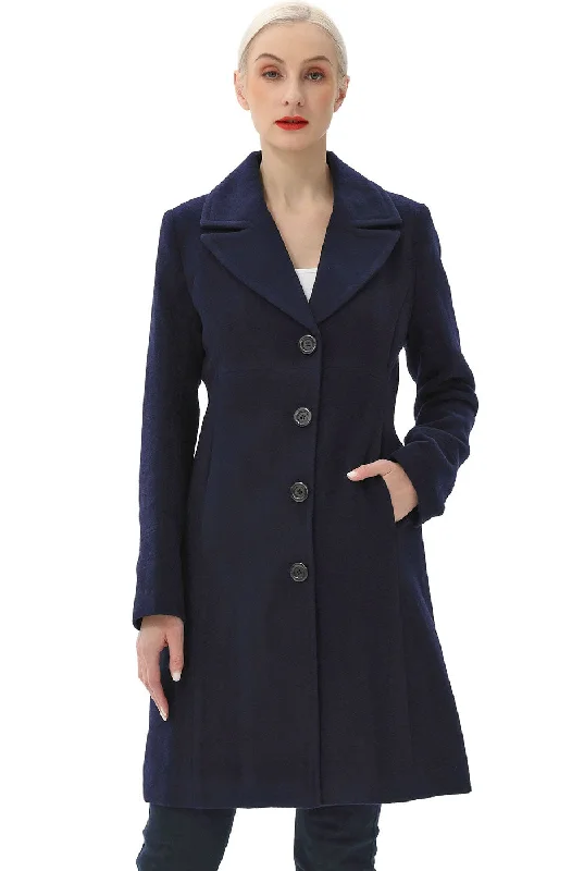 women's classic pea coat -BGSD Women Joan Wool Walking Coat