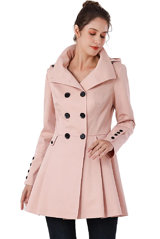 versatile casual coat for women -BGSD Women Nicole Waterproof Hooded Fit & Flare Trench Coat