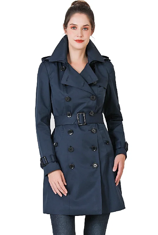 versatile trench coat for ladies -BGSD Women Alexa Waterproof Classic Hooded Trench Coat