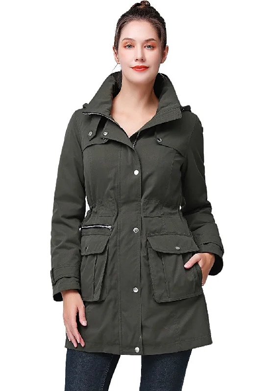 ladies' cashmere overcoat -BGSD Women Jamie Water-Resistant Hooded Zip-Out Lined Anorak