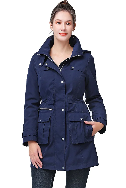 women's slim fit blazer -BGSD Women Jamie Water-Resistant Hooded Zip-Out Lined Anorak