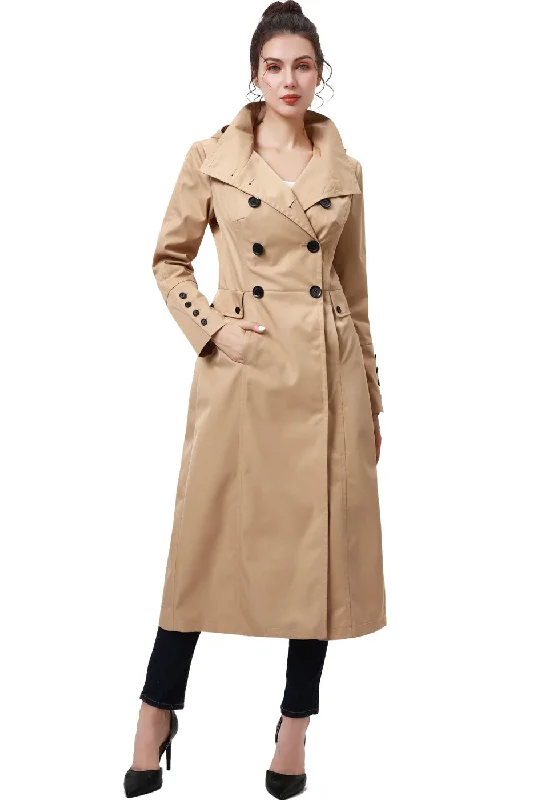 casual oversized shacket for women -BGSD Women Kelly Waterproof Hooded Maxi Trench Coat