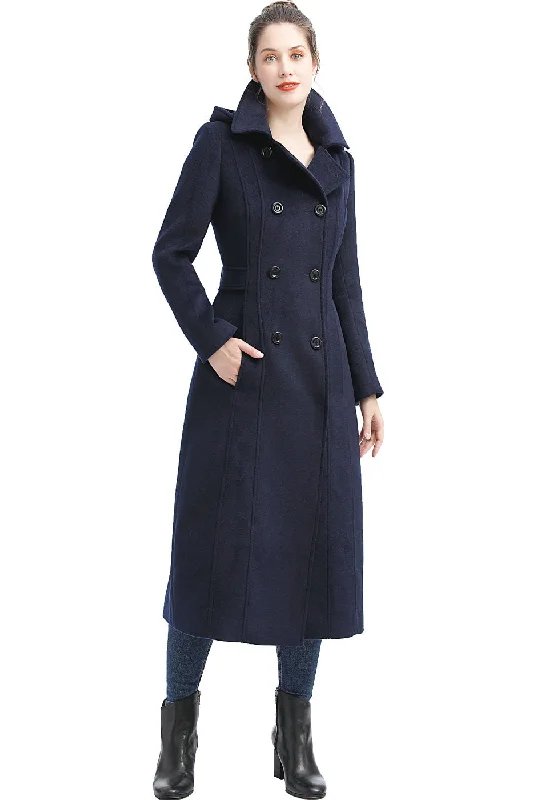 chic oversized blazer for women -BGSD Women Lea Hooded Full Length Long Wool Coat