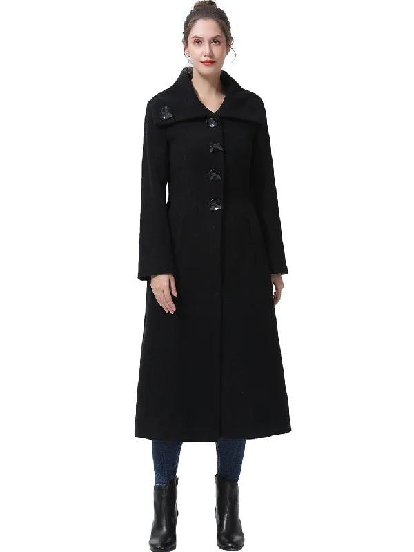 classic trench raincoat for women -BGSD Women Mia Full Length Long Wool Coat