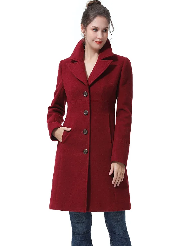 sustainable eco-friendly coat for women -BGSD Women Ros Wool Walking Coat