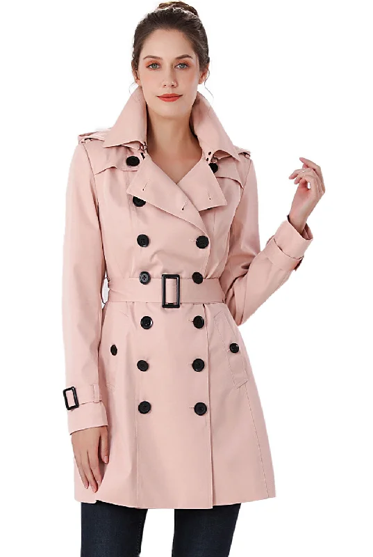 winter-ready women's parka -BGSD Women Leah Waterproof Hooded Mid Length Trench Coat