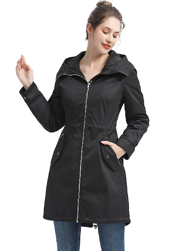 women's fur-trimmed parka -BGSD Women Zip-Out Lined Hooded Raincoat