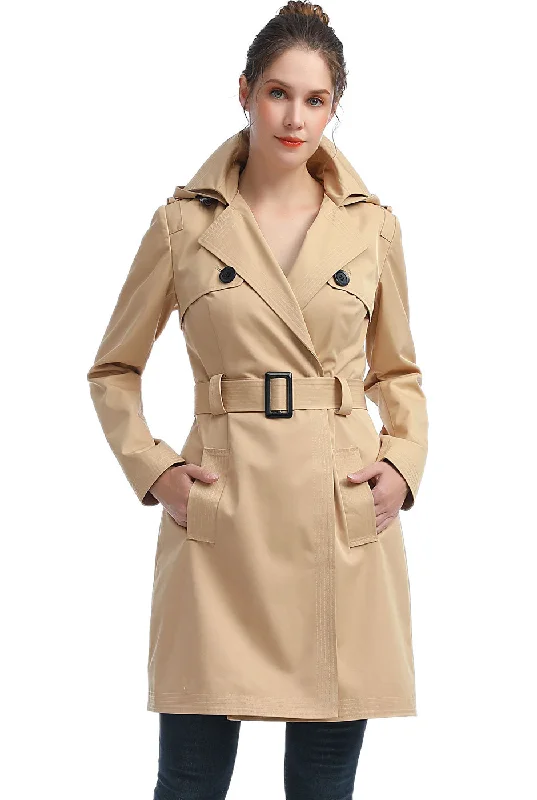 women's teddy bear coat -BGSD Women Gabby Waterproof Hooded Trench Coat