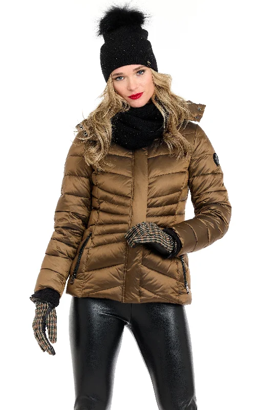 ladies' longline puffer coat -Freda-sh