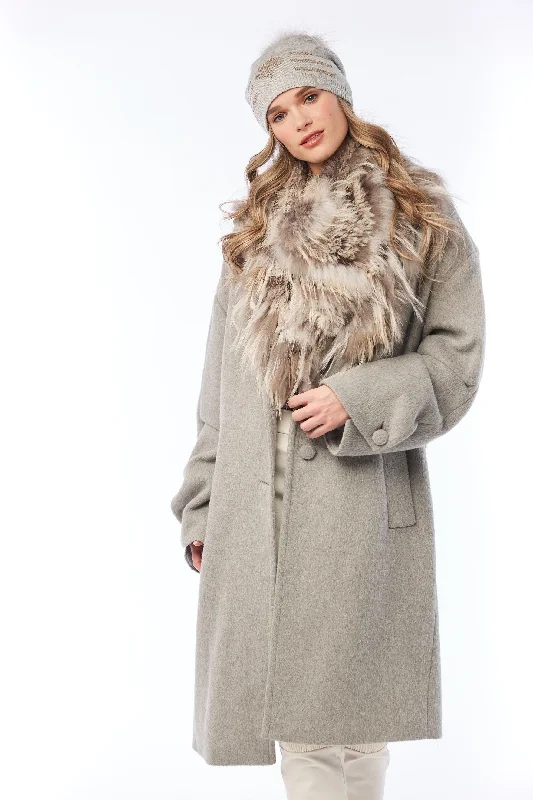 fashionable belted wool coat for women -ZAYA